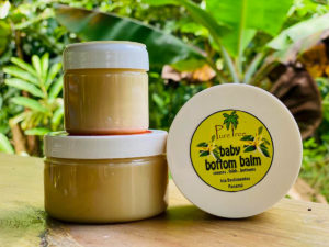 Baby bottom balm from pure tree natural body products by Up in the Hill Chocolate farm and Eco Lodge in Bocas del Toro, Panama.