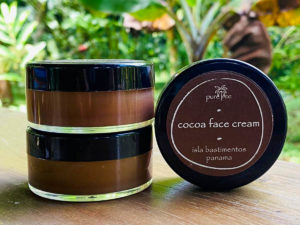 Cocoa face cream from pure tree natural body products by Up in the Hill Chocolate farm and Eco Lodge in Bocas del Toro, Panama.