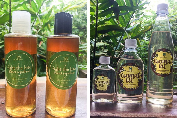 Pure Tree Body Products coconut oil and bug repellant.