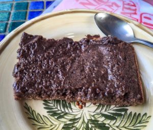 The chocolate brownie from Up in the Hill Coffee Shop on Isla Bastimentos